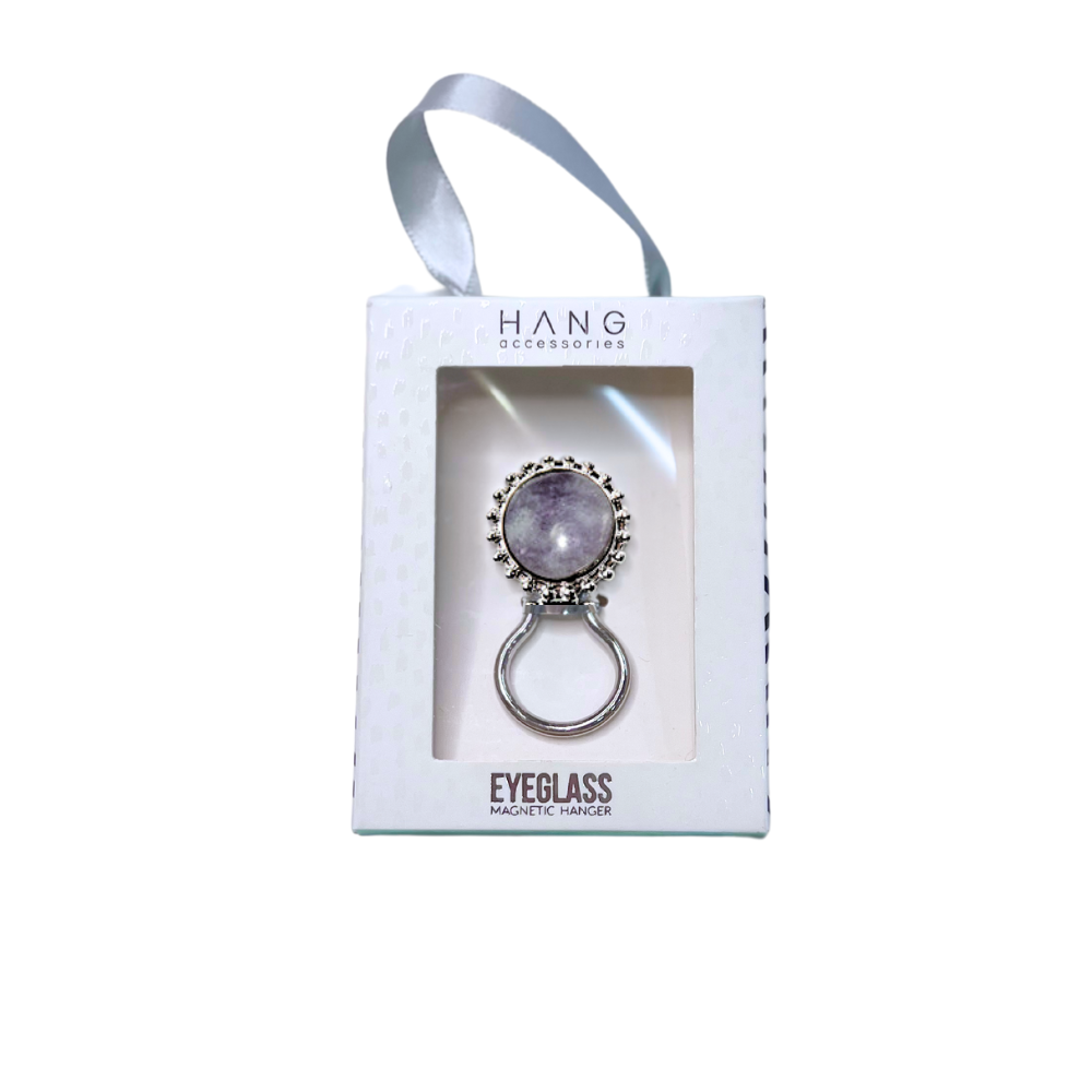 Eyeglass Hanger Semi-Precious Stone Purple Agate