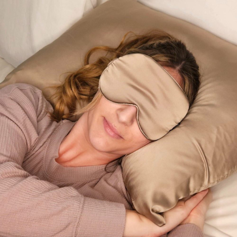 Satin Eye Mask Taupe