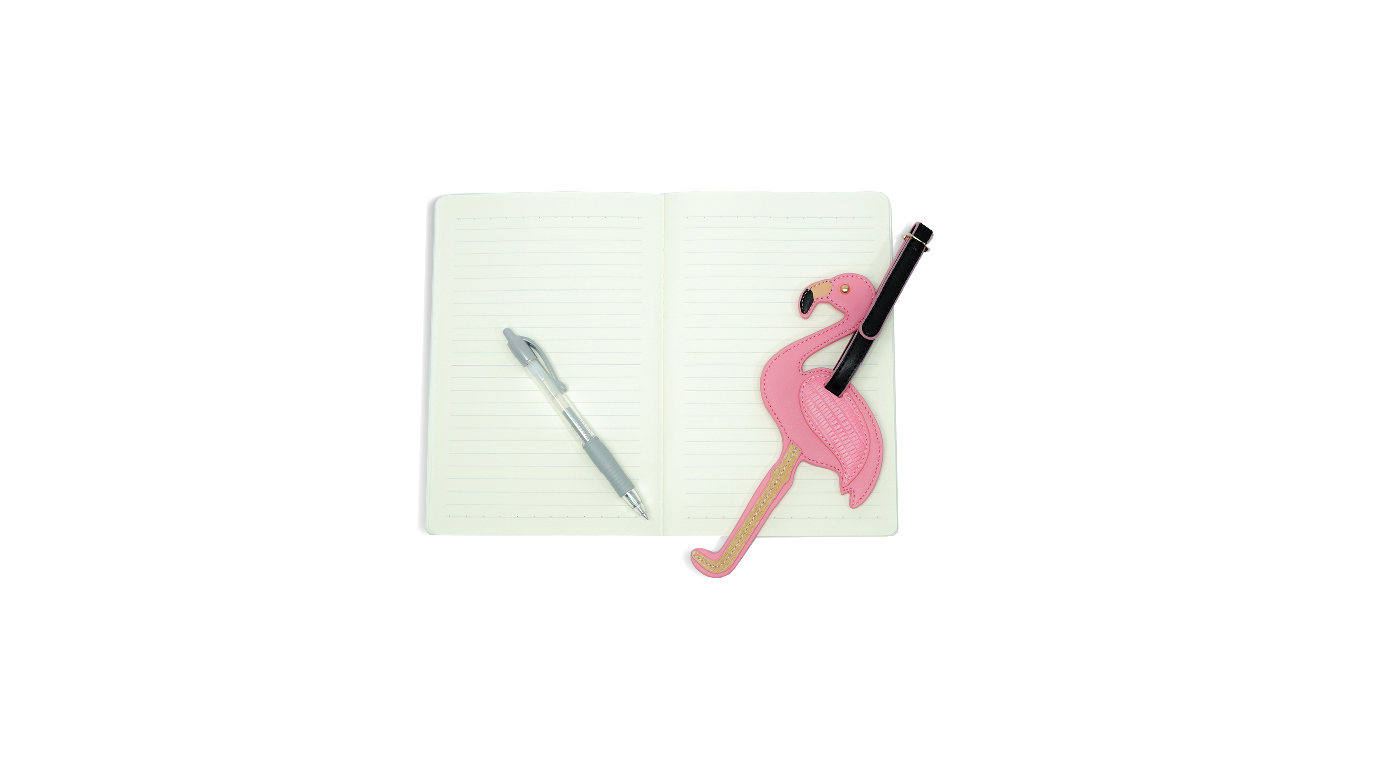 Travel Journal & Silicone Luggage Tag Set Flamingo