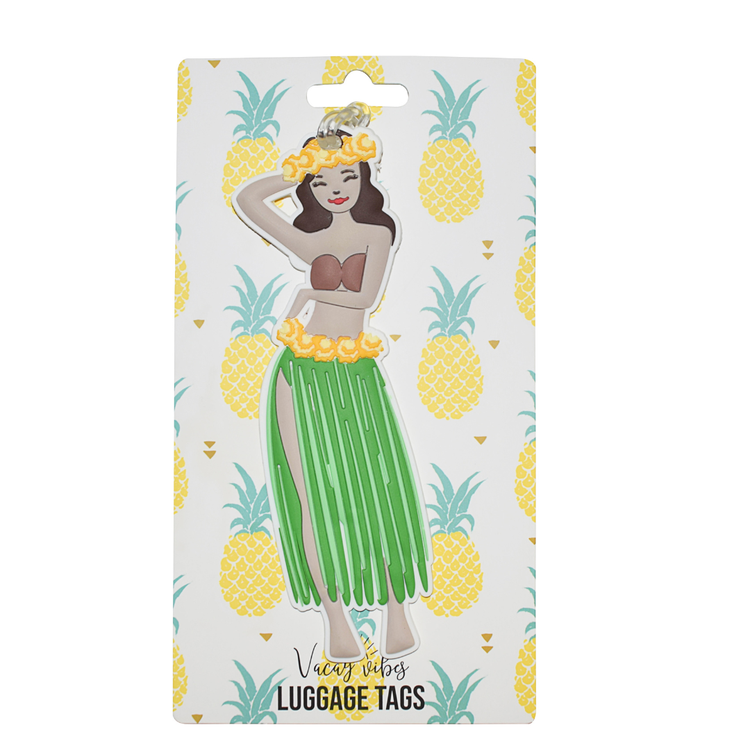 Tropical Travel Journal & Hula Girl Luggage Tag Set