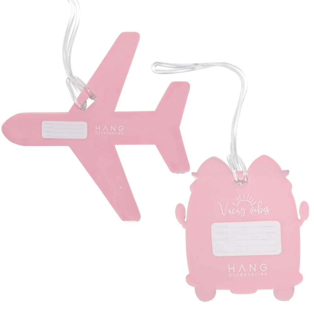 Sunny Plane & VW Bus Silicone Luggage Tag Set of 2