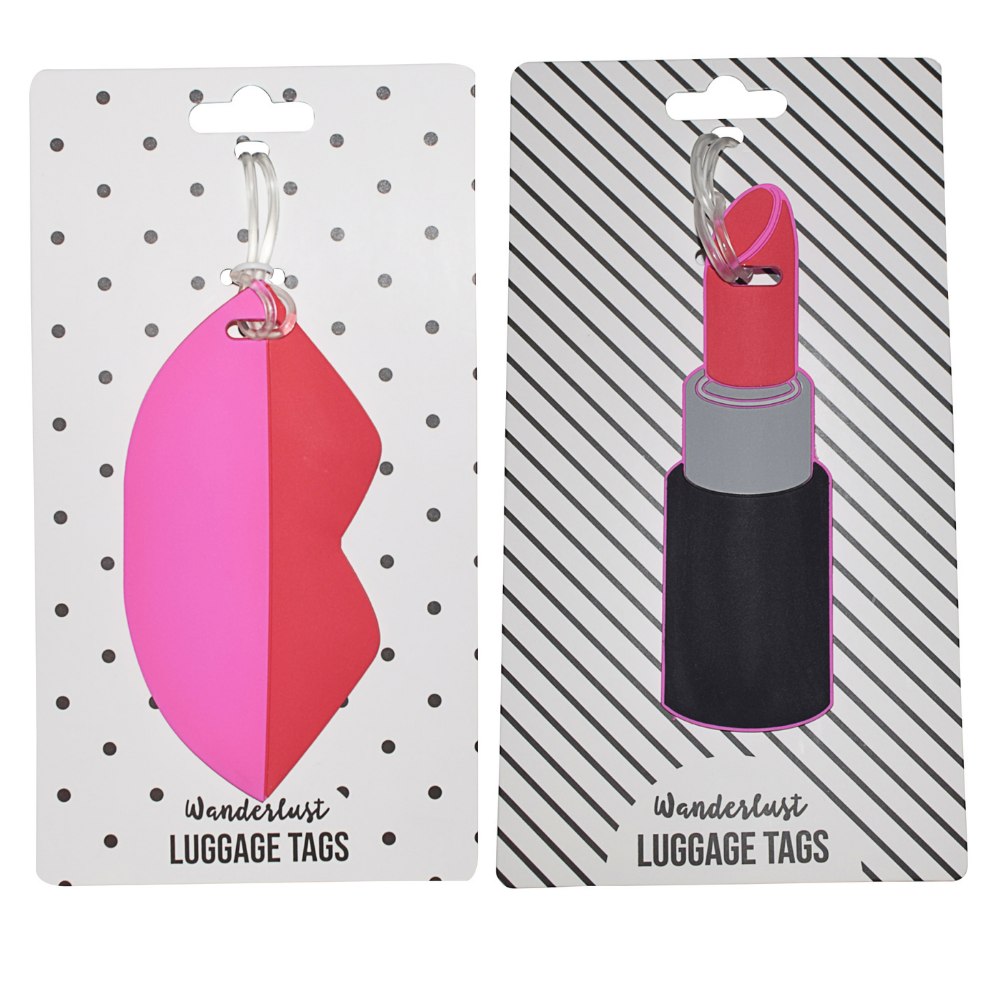 Lips & Lipstick Silicone Luggage Tag Set of 2