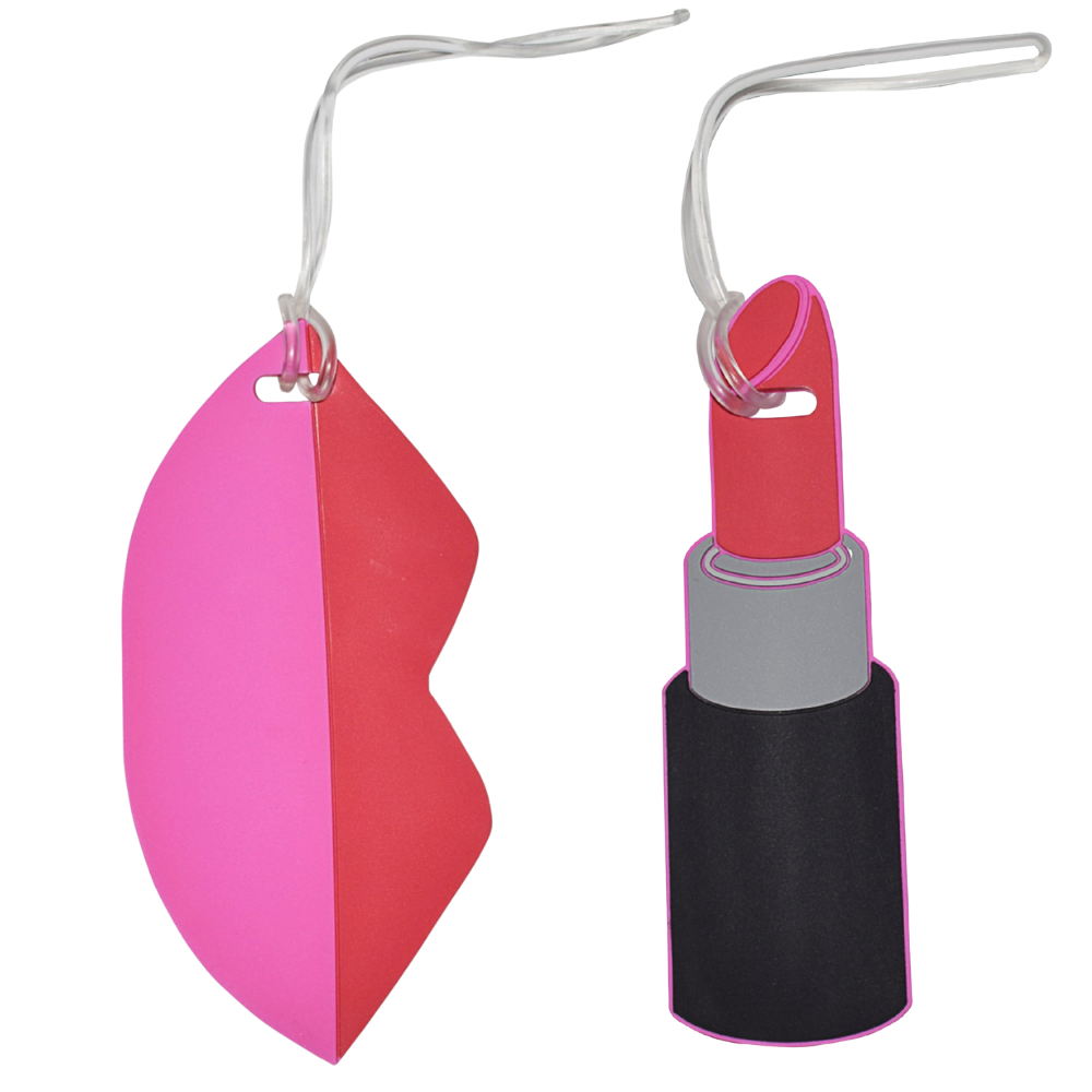 Lips & Lipstick Silicone Luggage Tag Set of 2