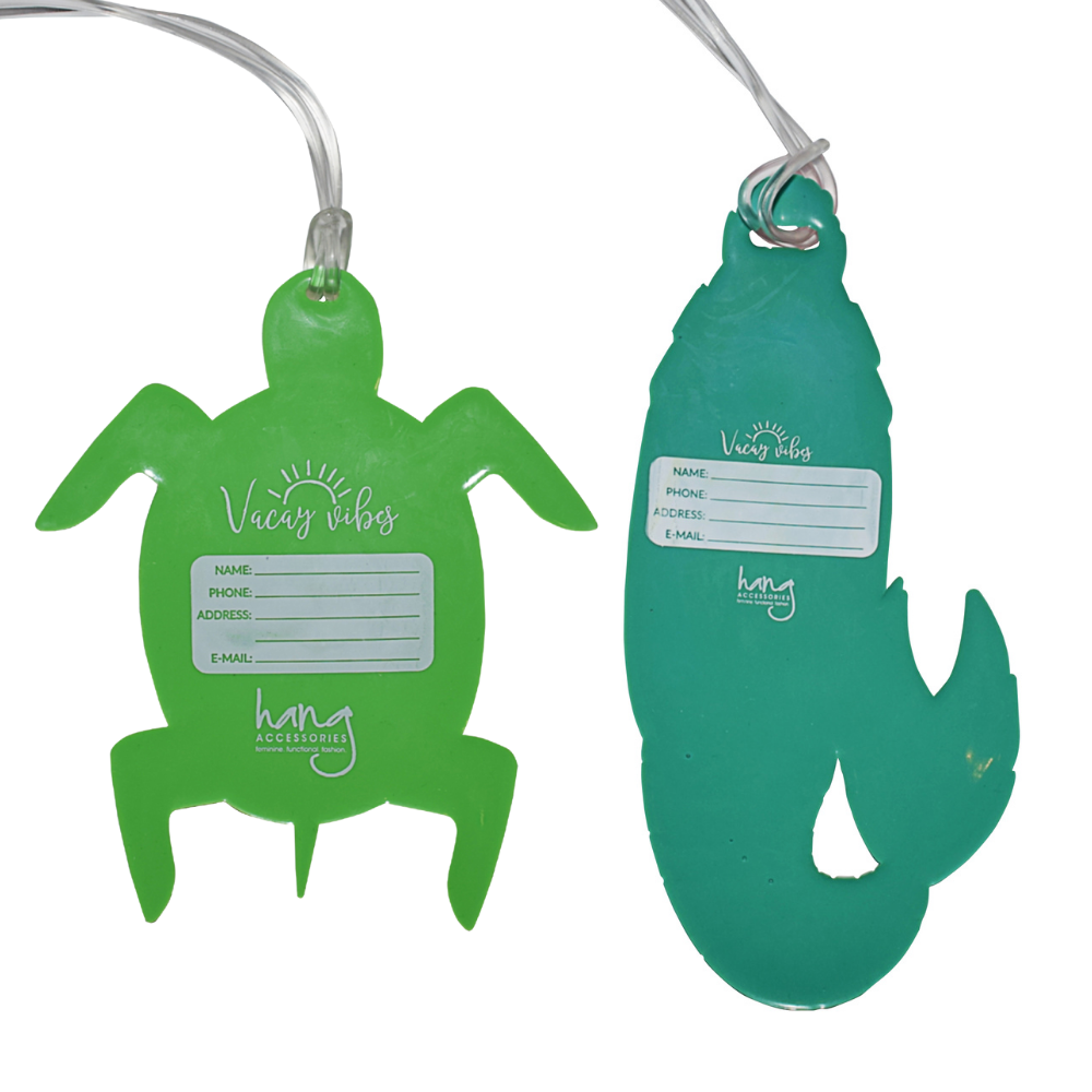 Mermaid & Sea Turtle Silicone Luggage Tag Set of 2