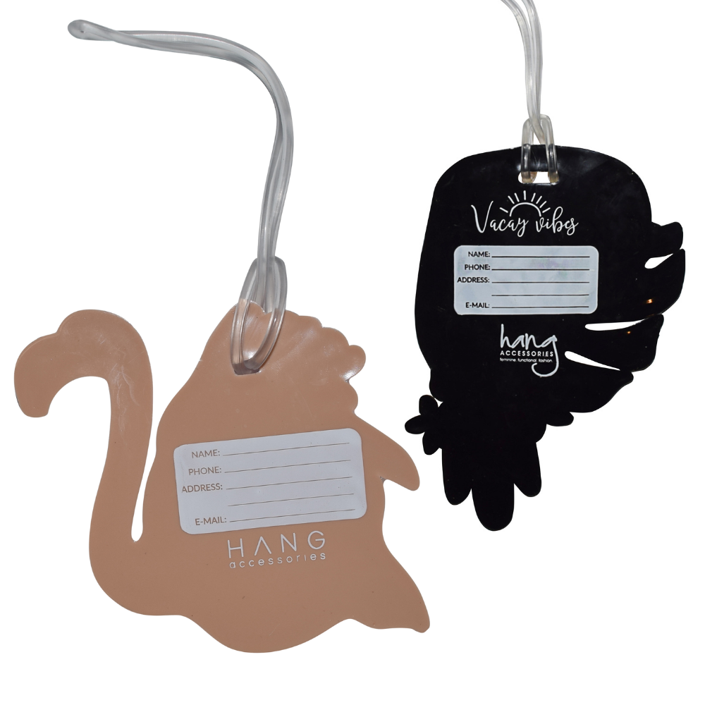 Toucan & Sophisticated Flamingo Silicone Luggage Tag Set of 2