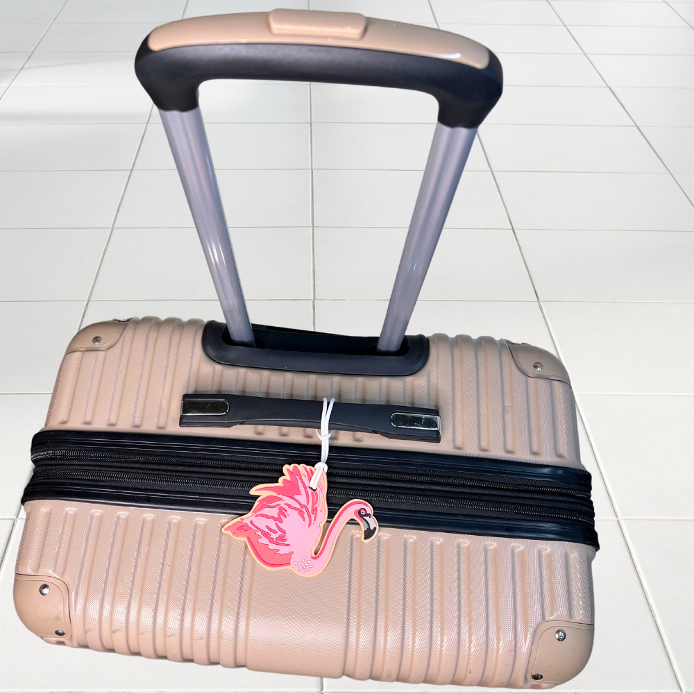 Toucan & Sophisticated Flamingo Silicone Luggage Tag Set of 2