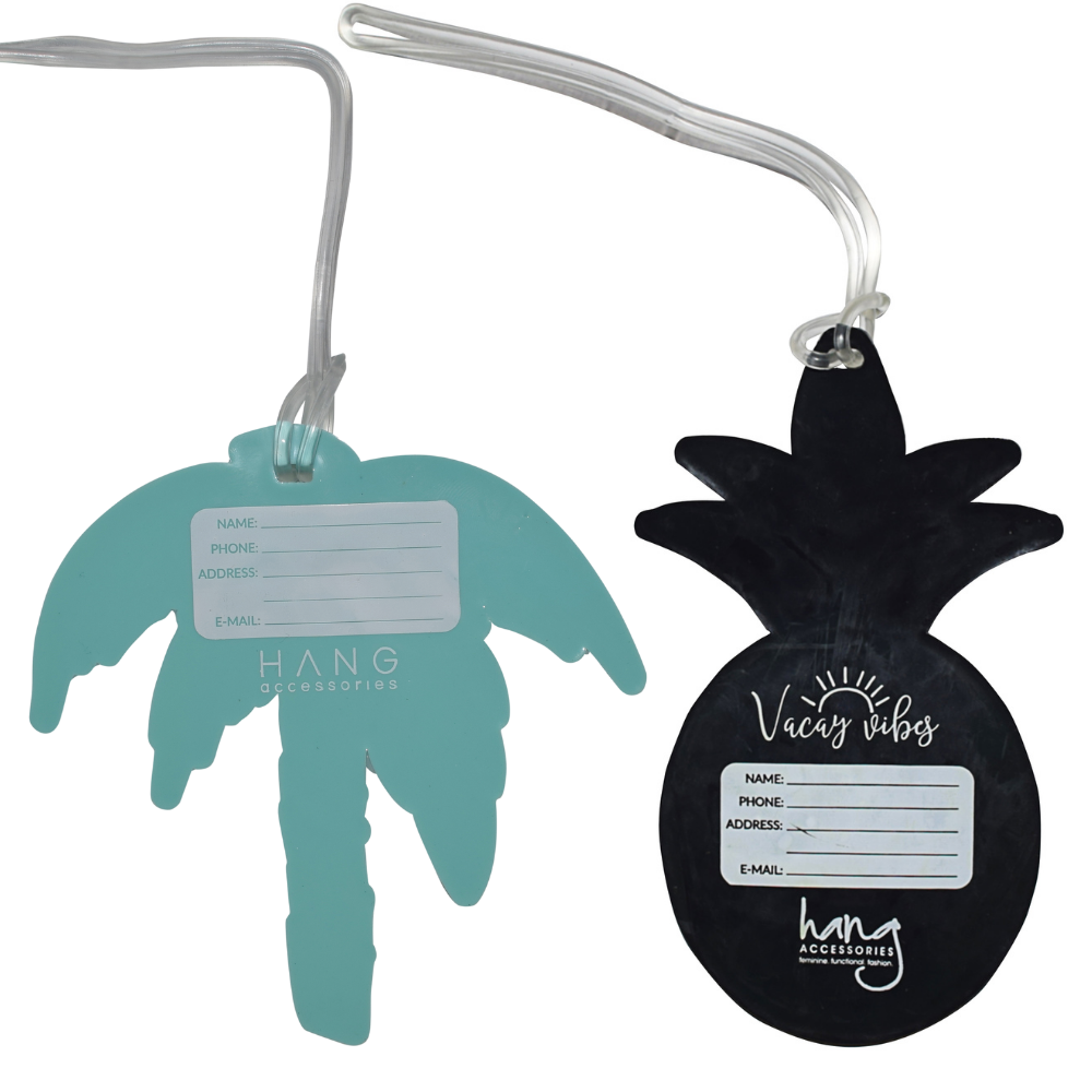 Palm Tree & Pineapple Silicone Luggage Tag Set of 2