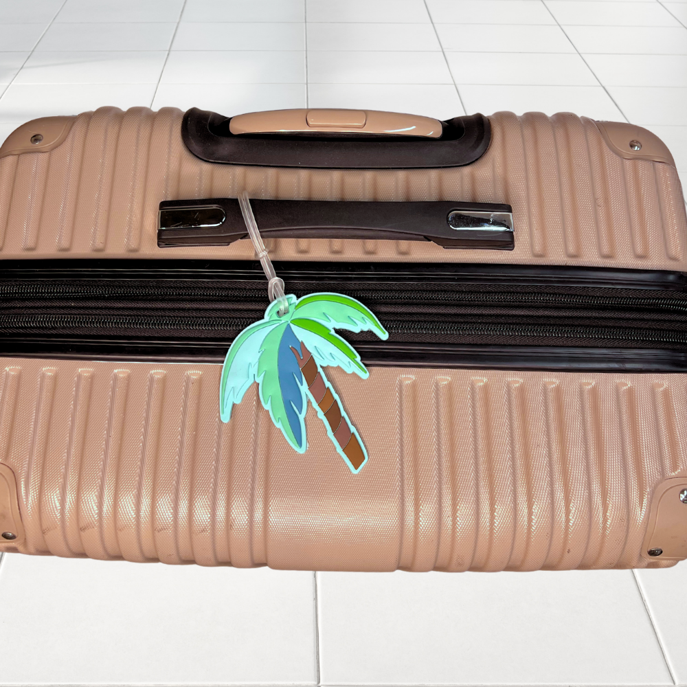 Palm Tree & Pineapple Silicone Luggage Tag Set of 2