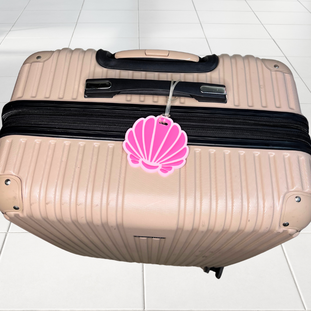 Seashell & Sophisticated Flamingo Silicone Luggage Tag Set of 2