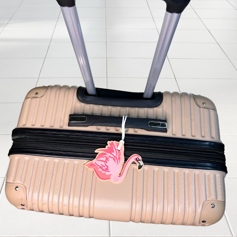 Seashell & Sophisticated Flamingo Silicone Luggage Tag Set of 2