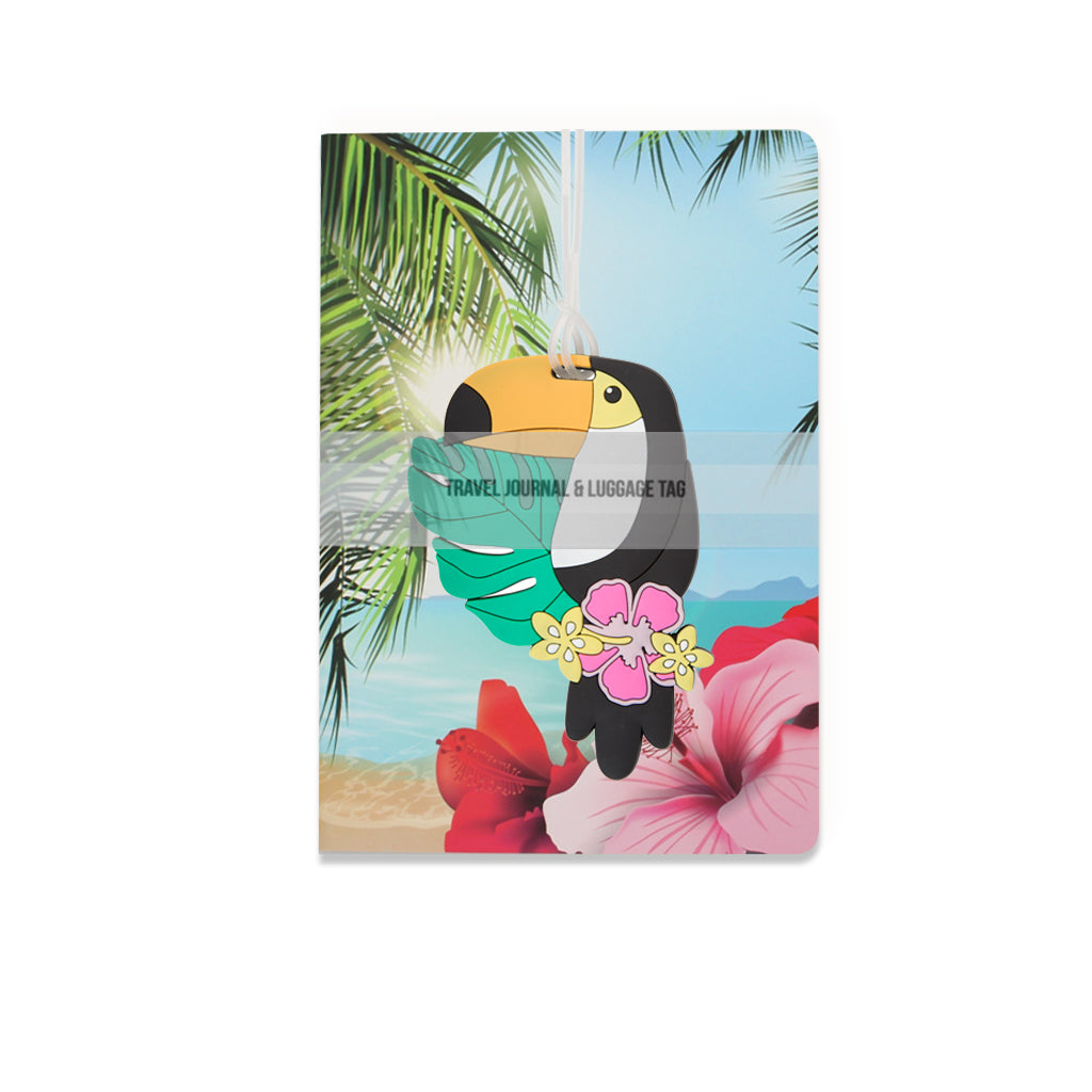 Tropical Travel Journal & Toucan Luggage Tag Set