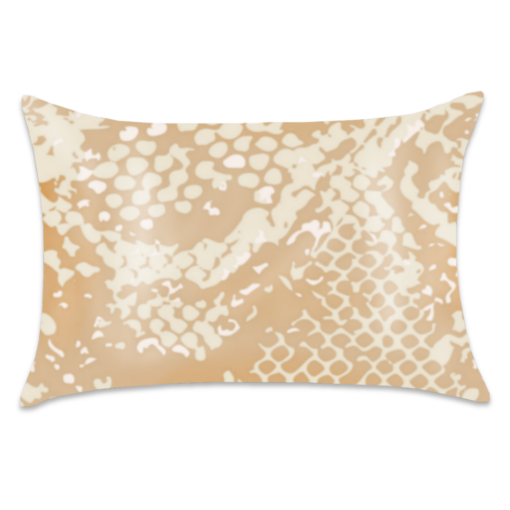 Reptile satin pillowcase featuring a cream and tan snakeskin-style pattern.
