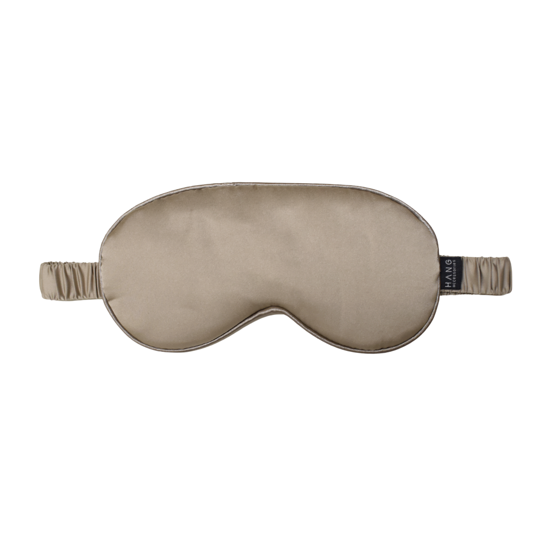 Lemonade Satin Pillowcase & Taupe Satin Eye Mask Sleep Set