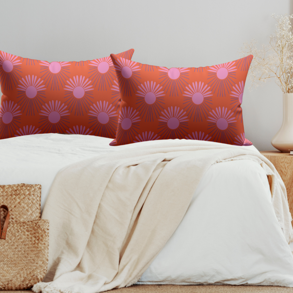Black Eye Mask & Burning Sun Pillowcase Satin Set