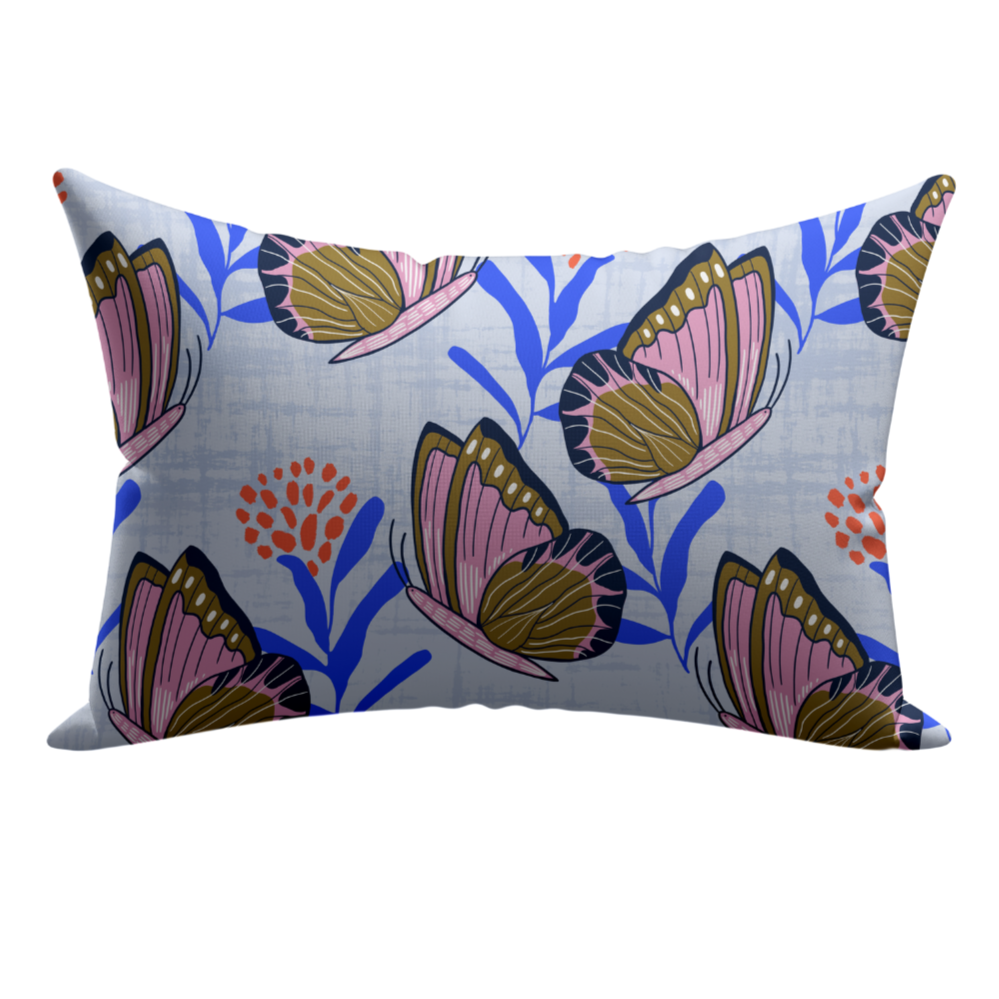 Butterflies Satin Pillowcase & Taupe Satin Eye Mask Sleep Set