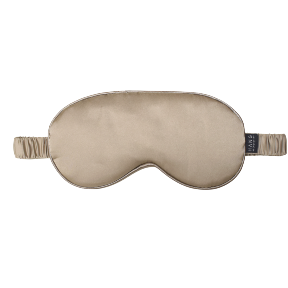 Taupe Eye Mask & Italian Orange Pillowcase Satin Set