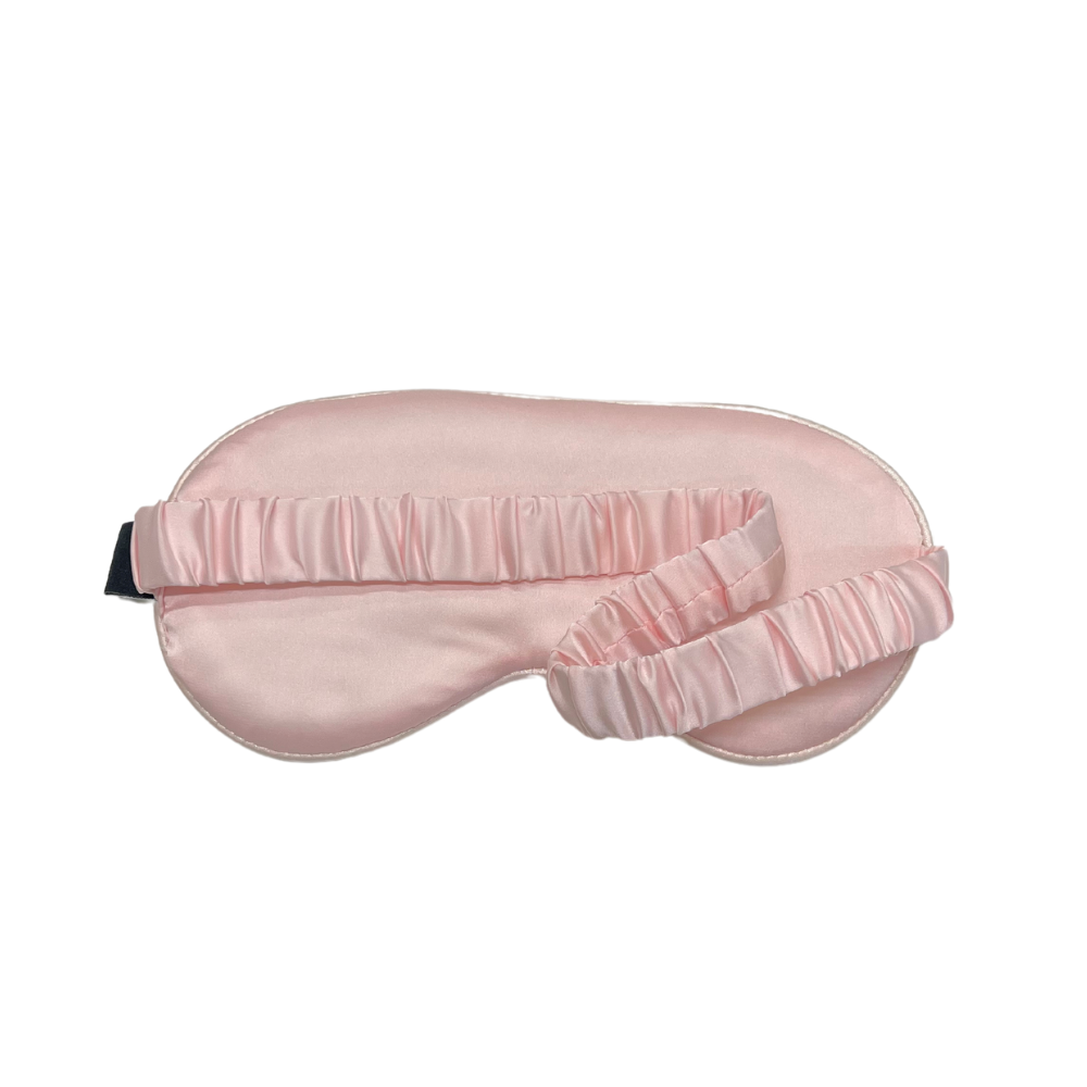 Pink Palm Eye Mask & Palm Pillowcase Satin Set