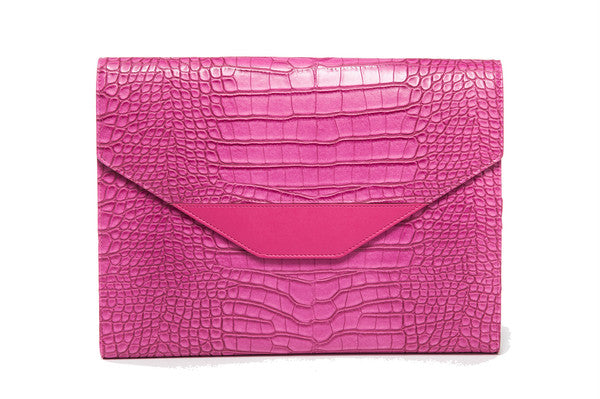 Croc Tablet Organizer Bag Pink