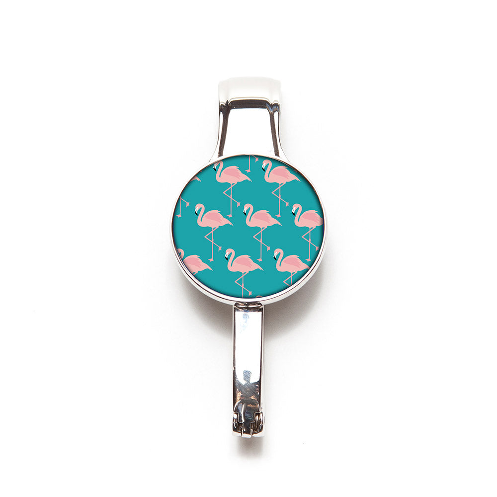 Purse/Key Hanger Combo Turquoise Flamingo