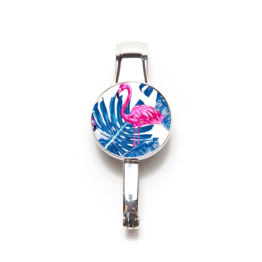 Purse/Key Hanger Combo Flamingo Leaf