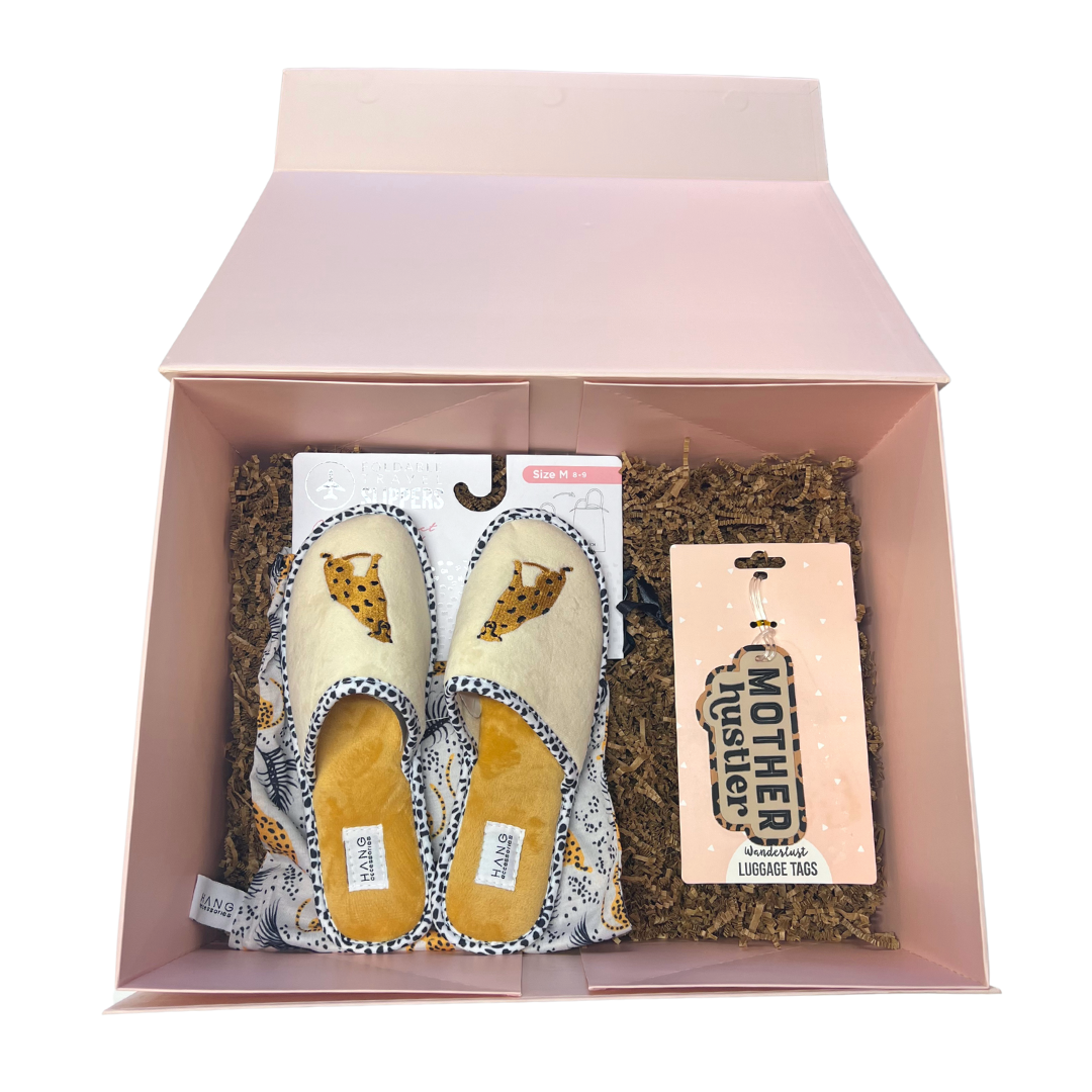 Matching Slippers & Luggage Tag Gift Box