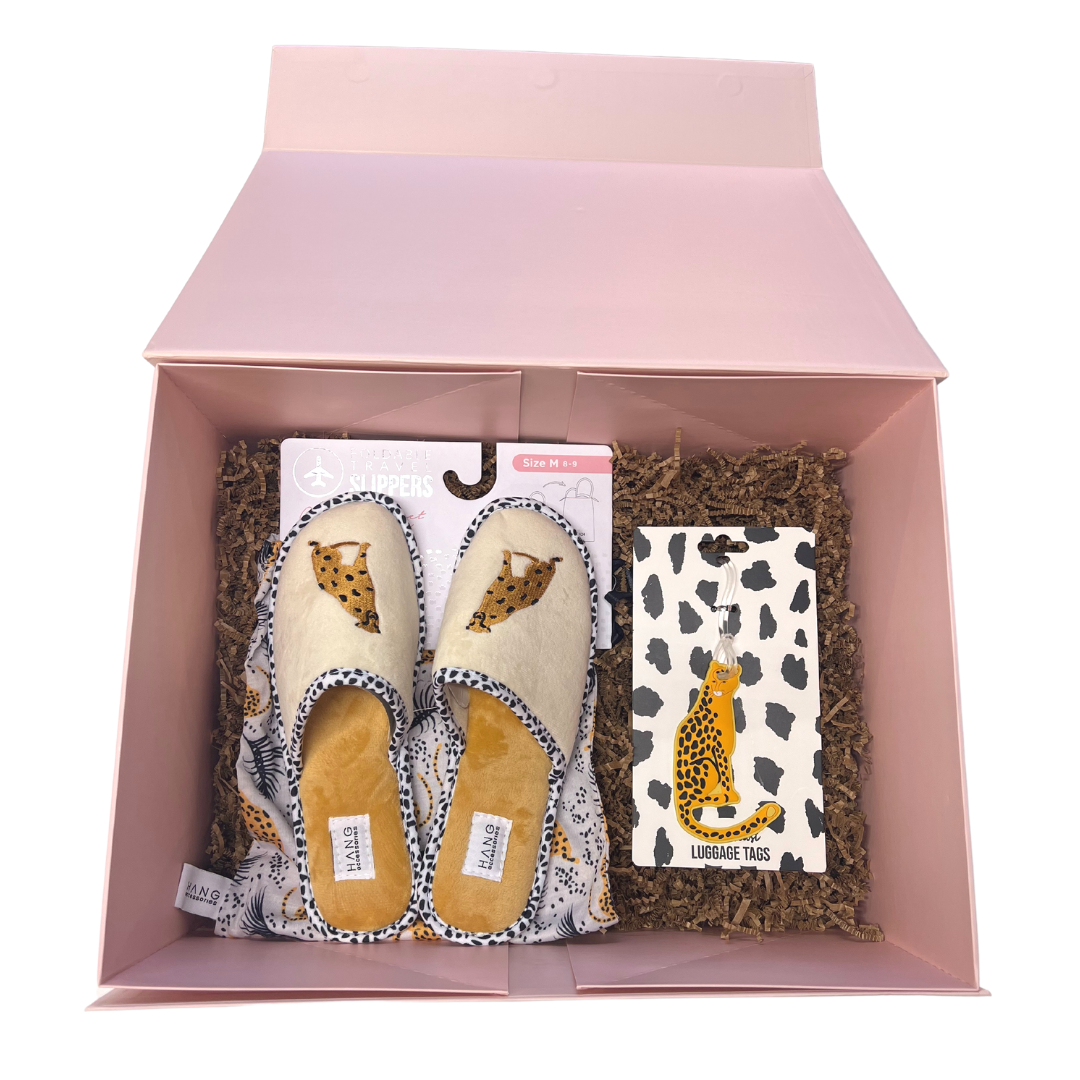 Matching Slippers & Luggage Tag Gift Box