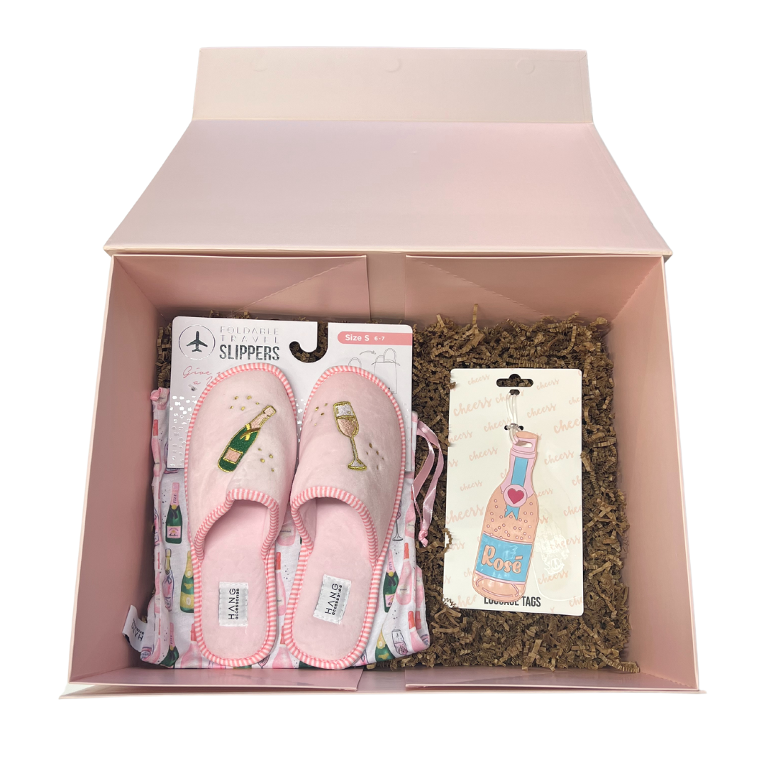 Matching Slippers & Luggage Tag Gift Box