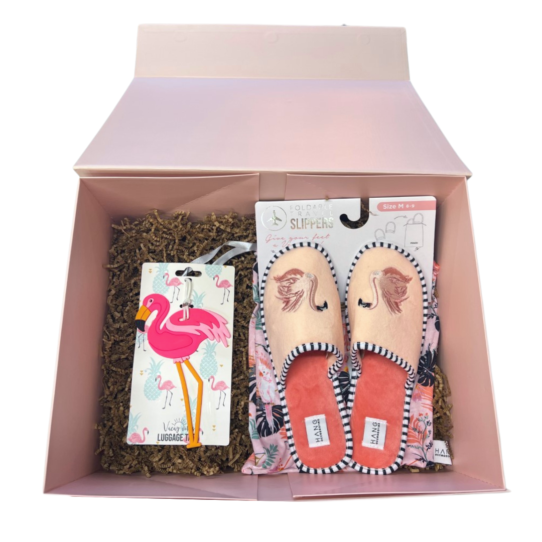 Matching Slippers & Luggage Tag Gift Box