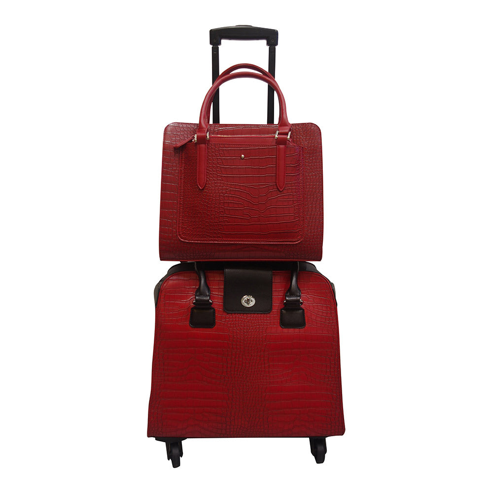 Harlequin Tote Red Croc