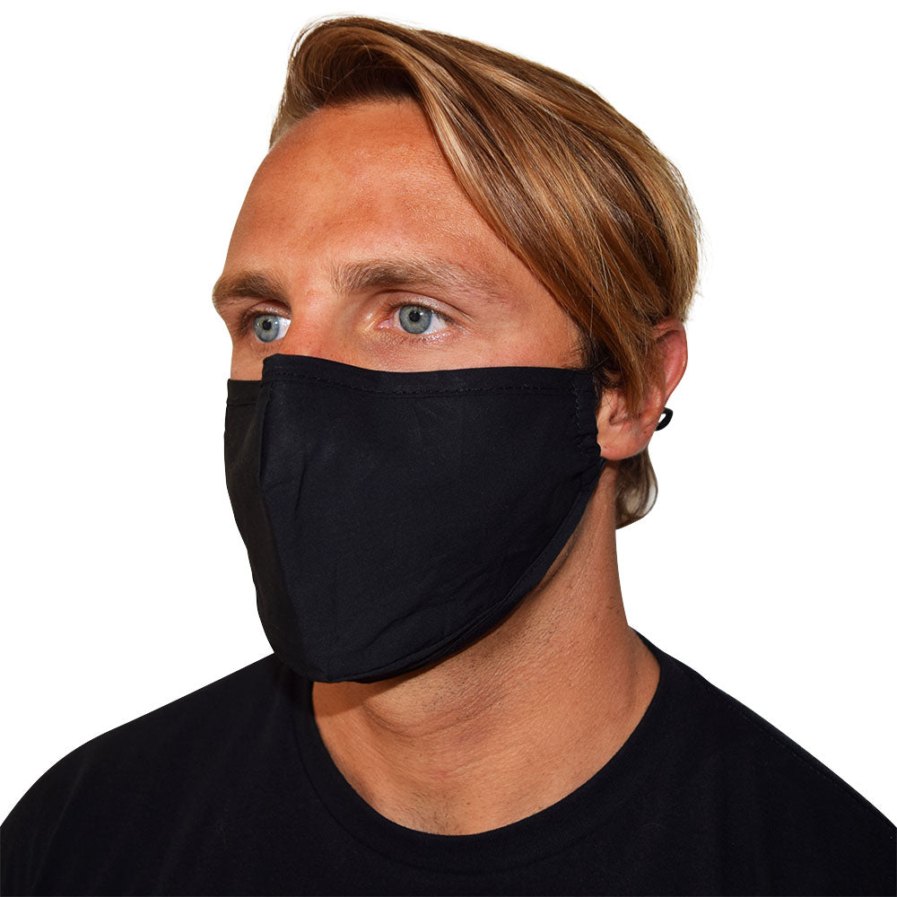 Face Mask 4 Pack Black Cotton