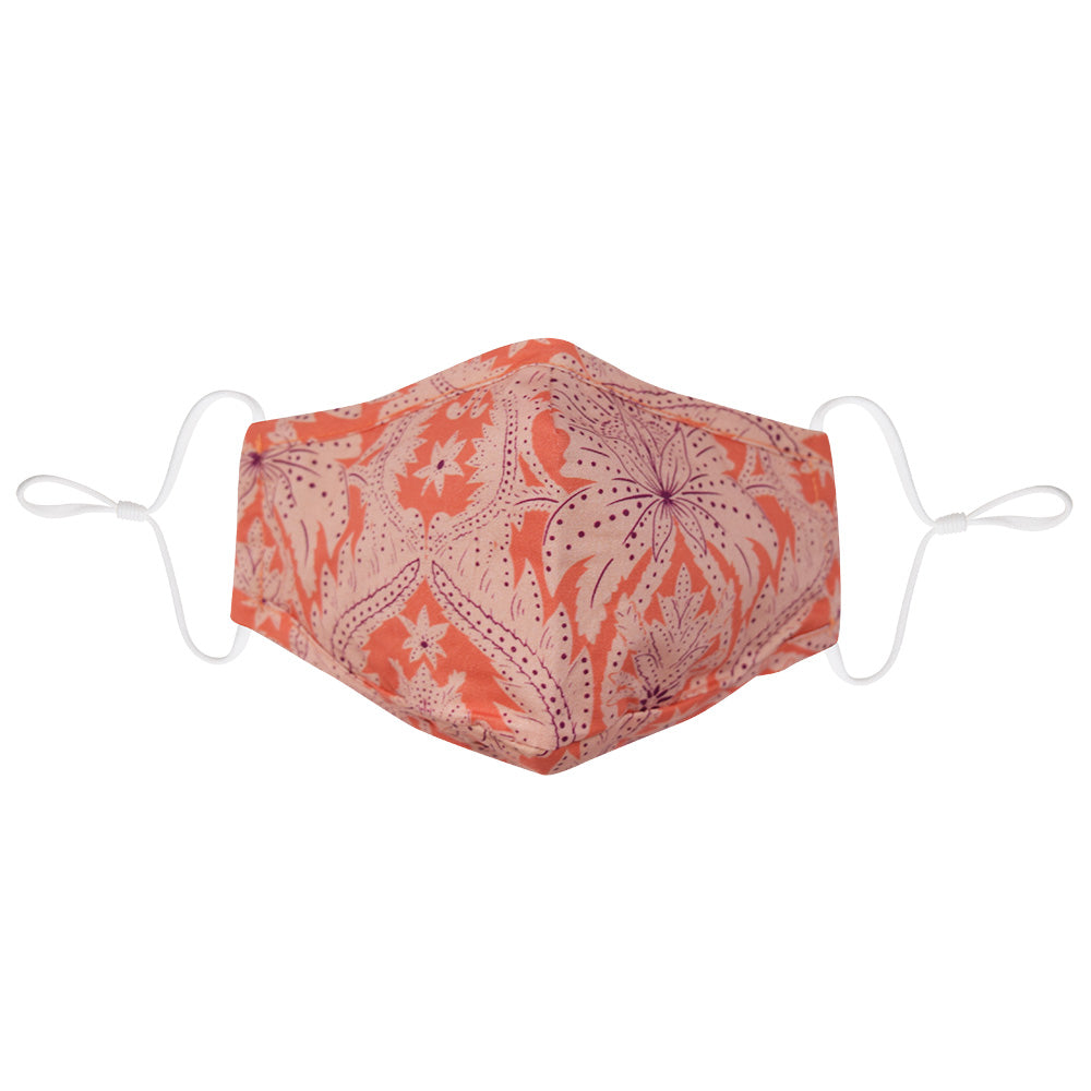 Face Mask Orange Dot Floral