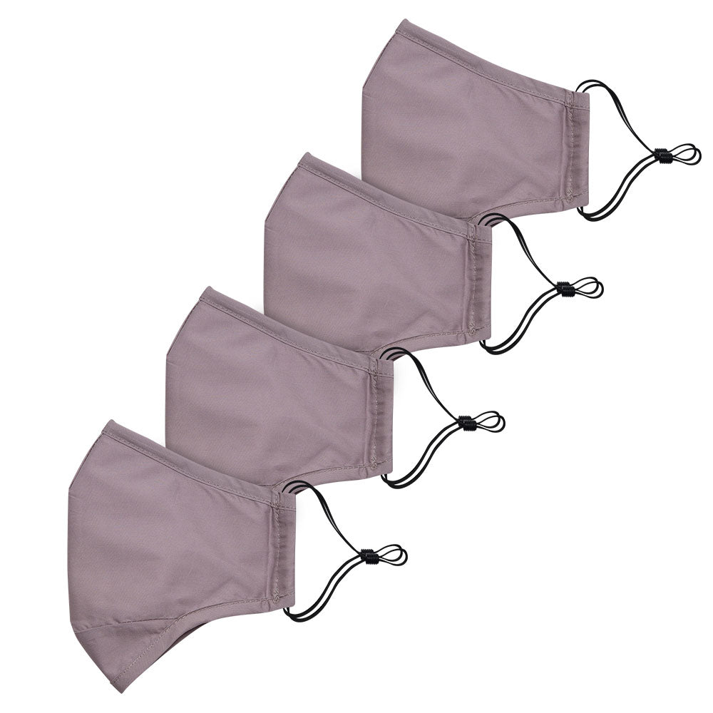 Face Mask 4 Pack Grey Cotton
