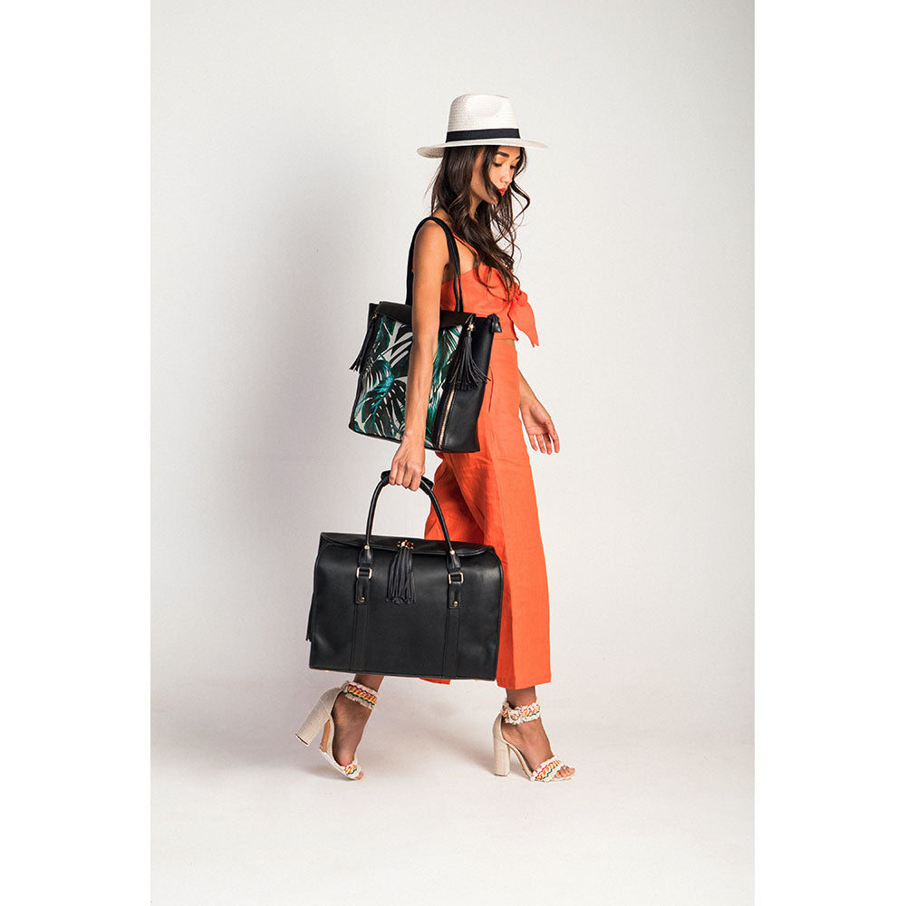 Havana Blanket Tote Black Palm