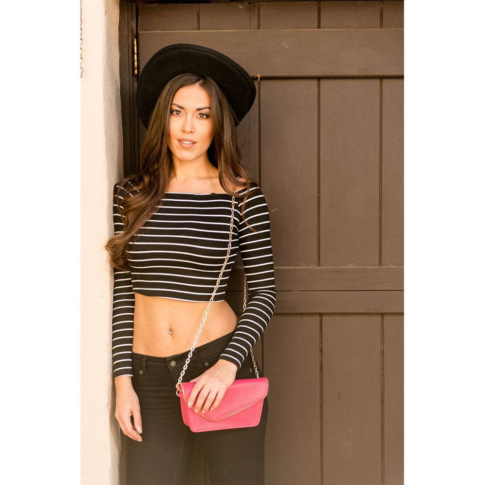 Alexia Belt/RFID-Blocking Crossbody Fuchsia