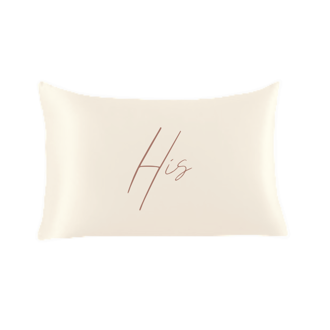 His Ivory Satin Pillowcase
