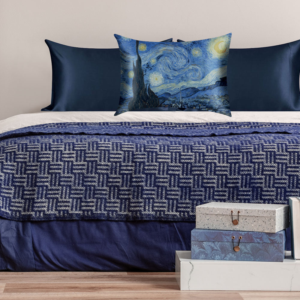 Blue Satin Pillowcase