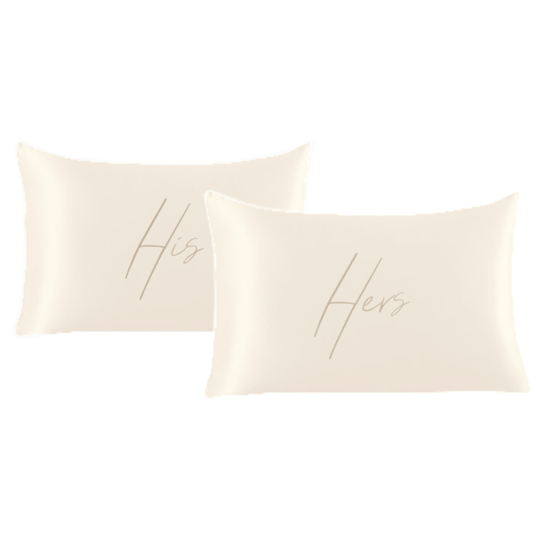 His/Hers Pillowcase Set Ivory