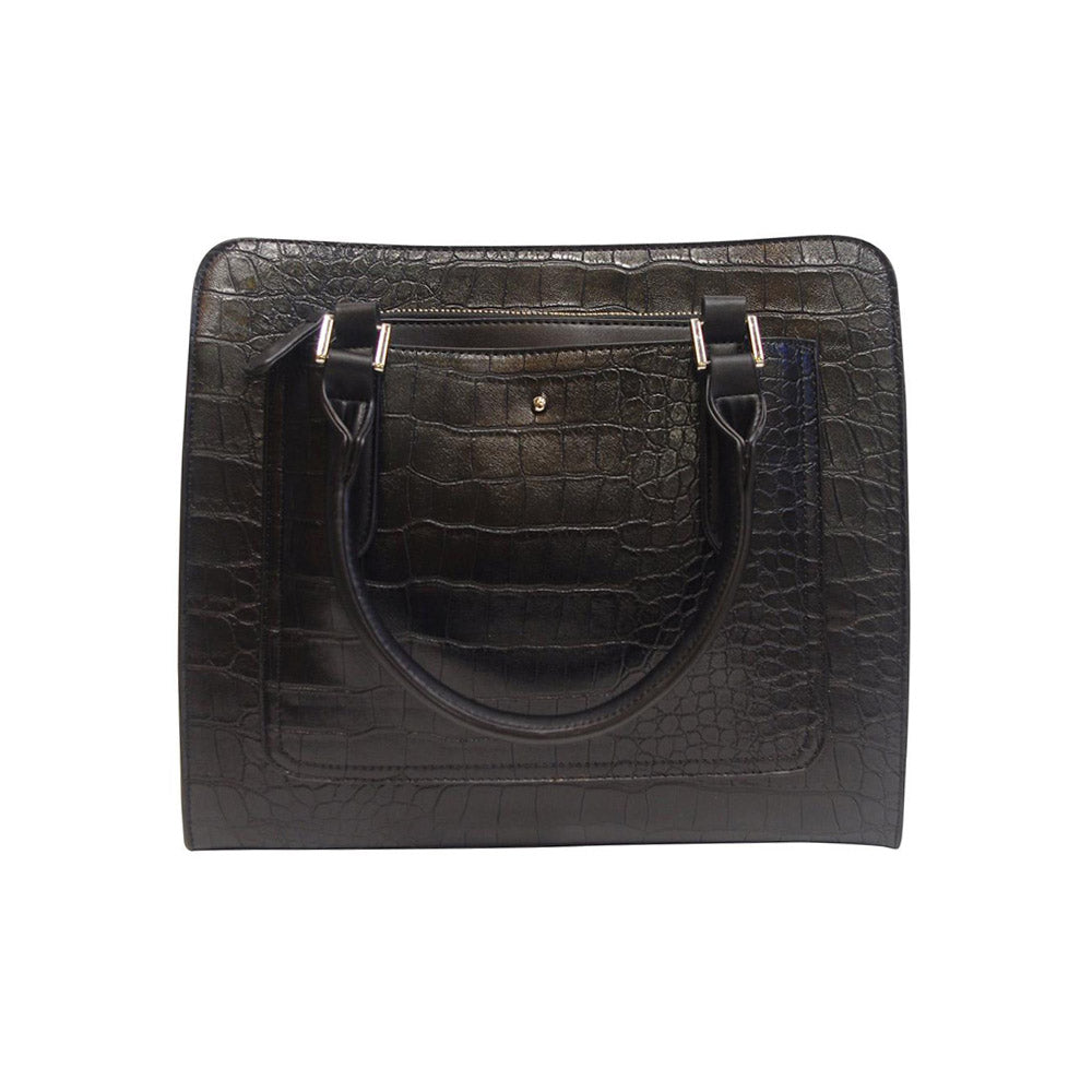 Harlequin Tote Black Croc
