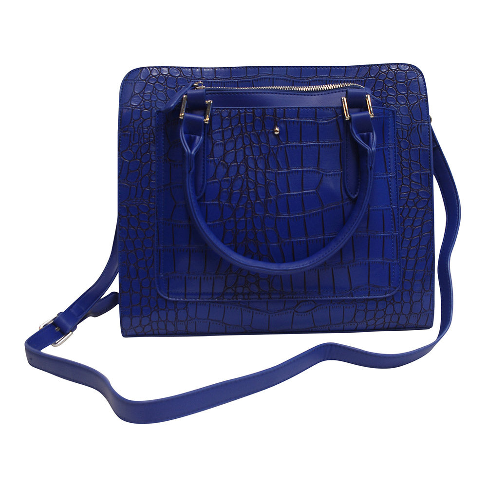 Harlequin Tote Blue Croc