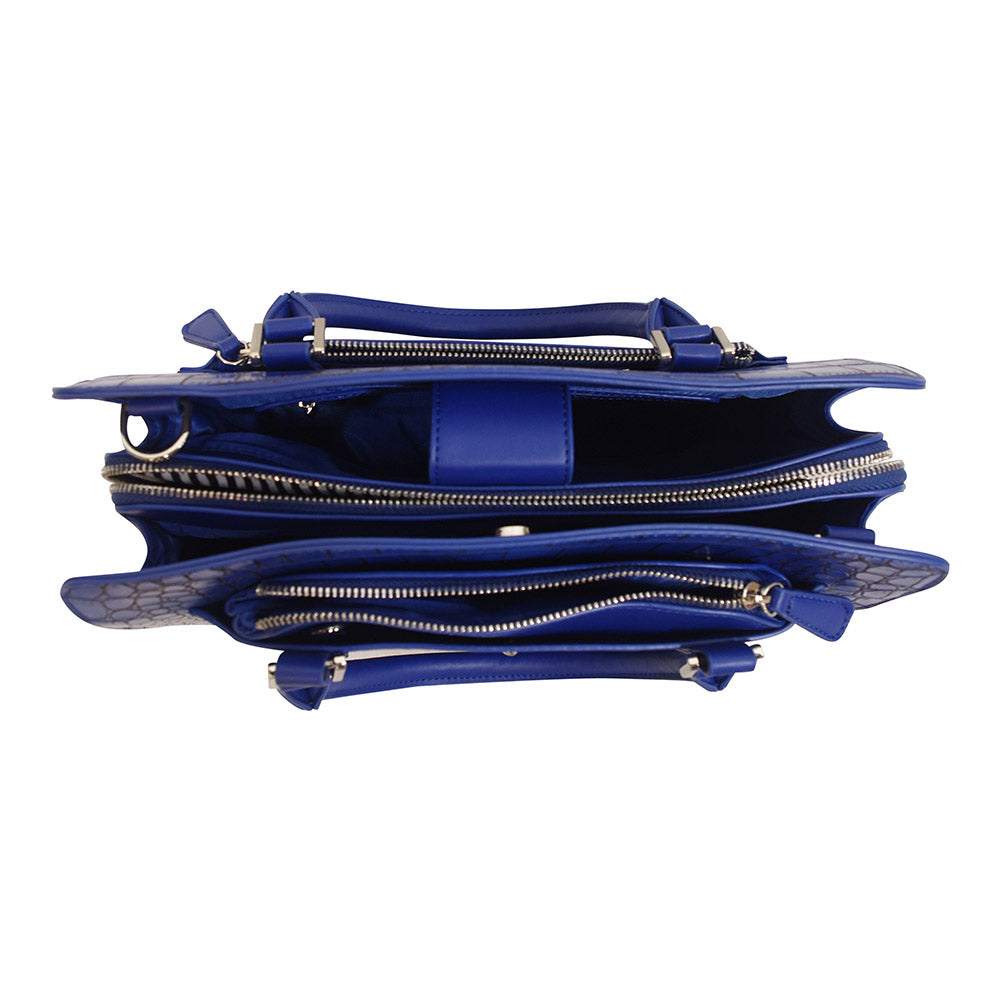 Harlequin Tote Blue Croc