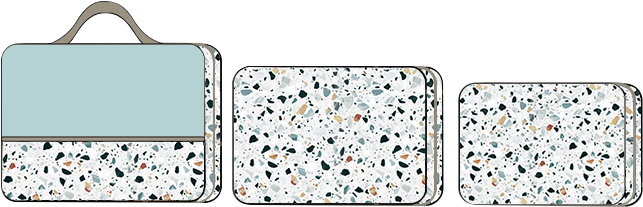 3 Piece Packing Cube Set Terrazzo