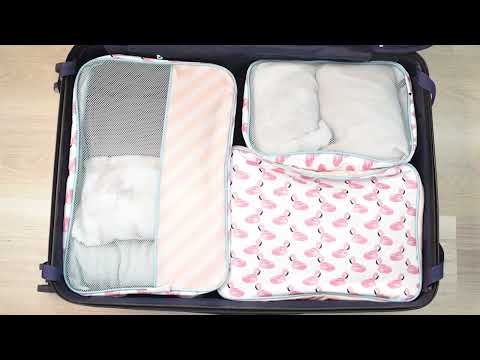 3 Piece Packing Cube Set Flamingo