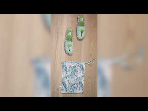 Foldable Travel Slippers Palm Tree