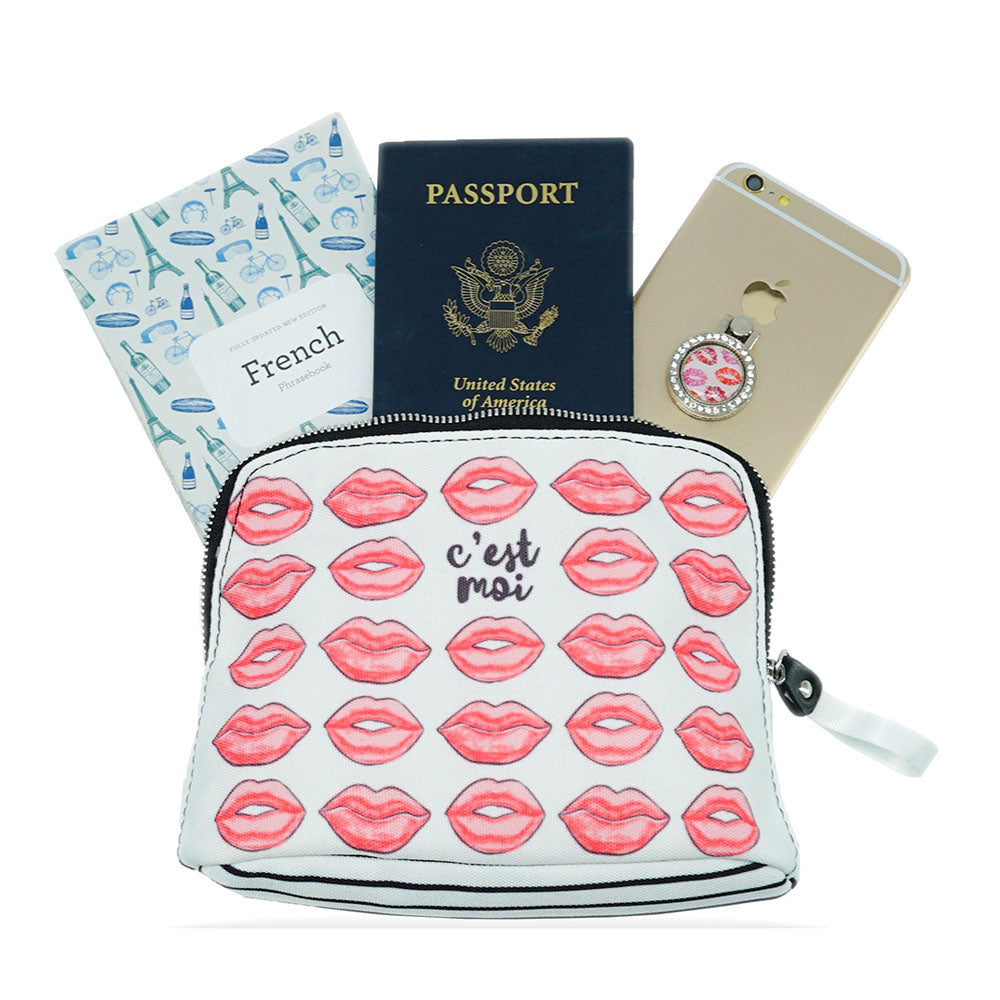 Canvas Zipper Pouch Lips