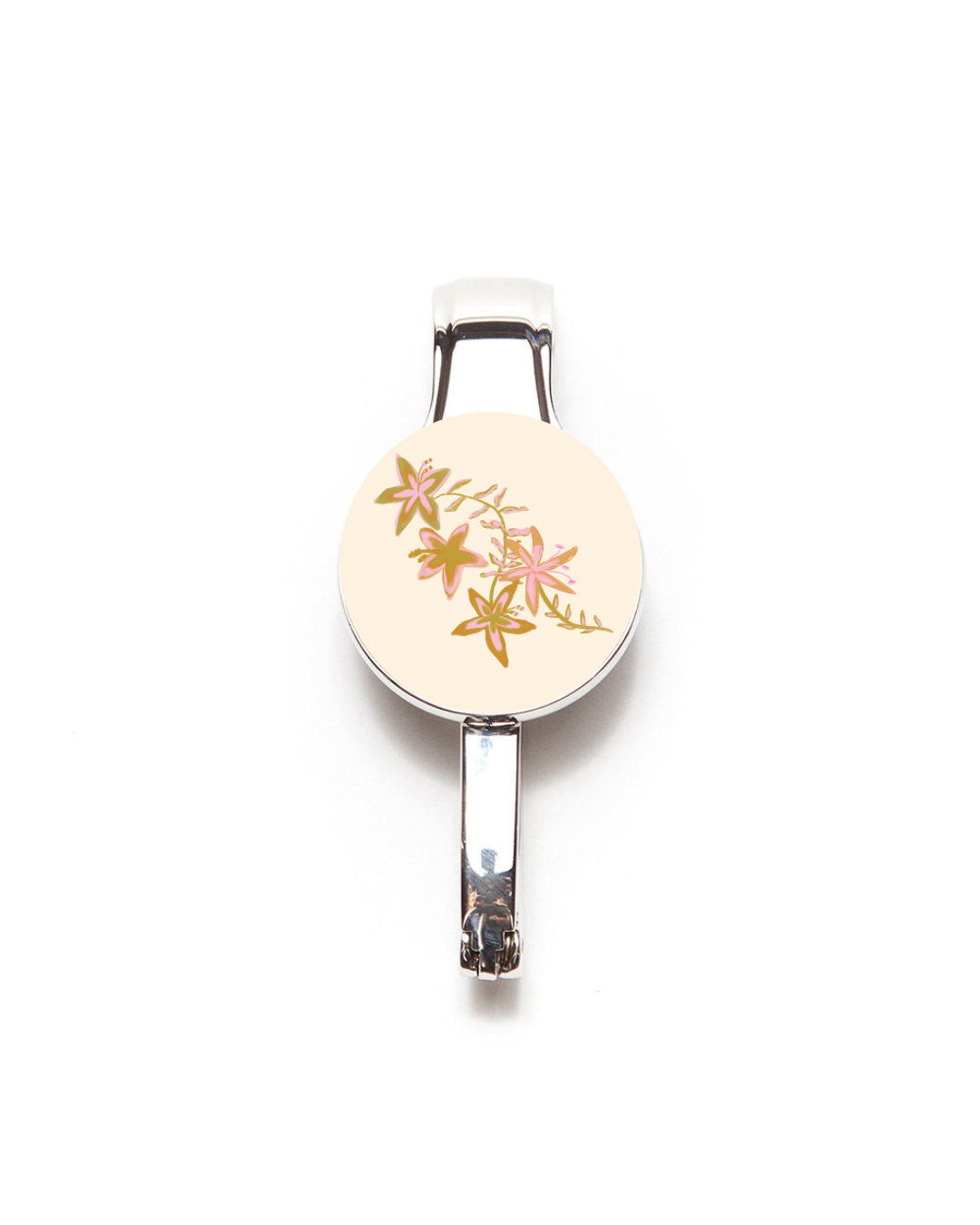 Purse/Key Hanger Combo Pink Hibiscus Flowers
