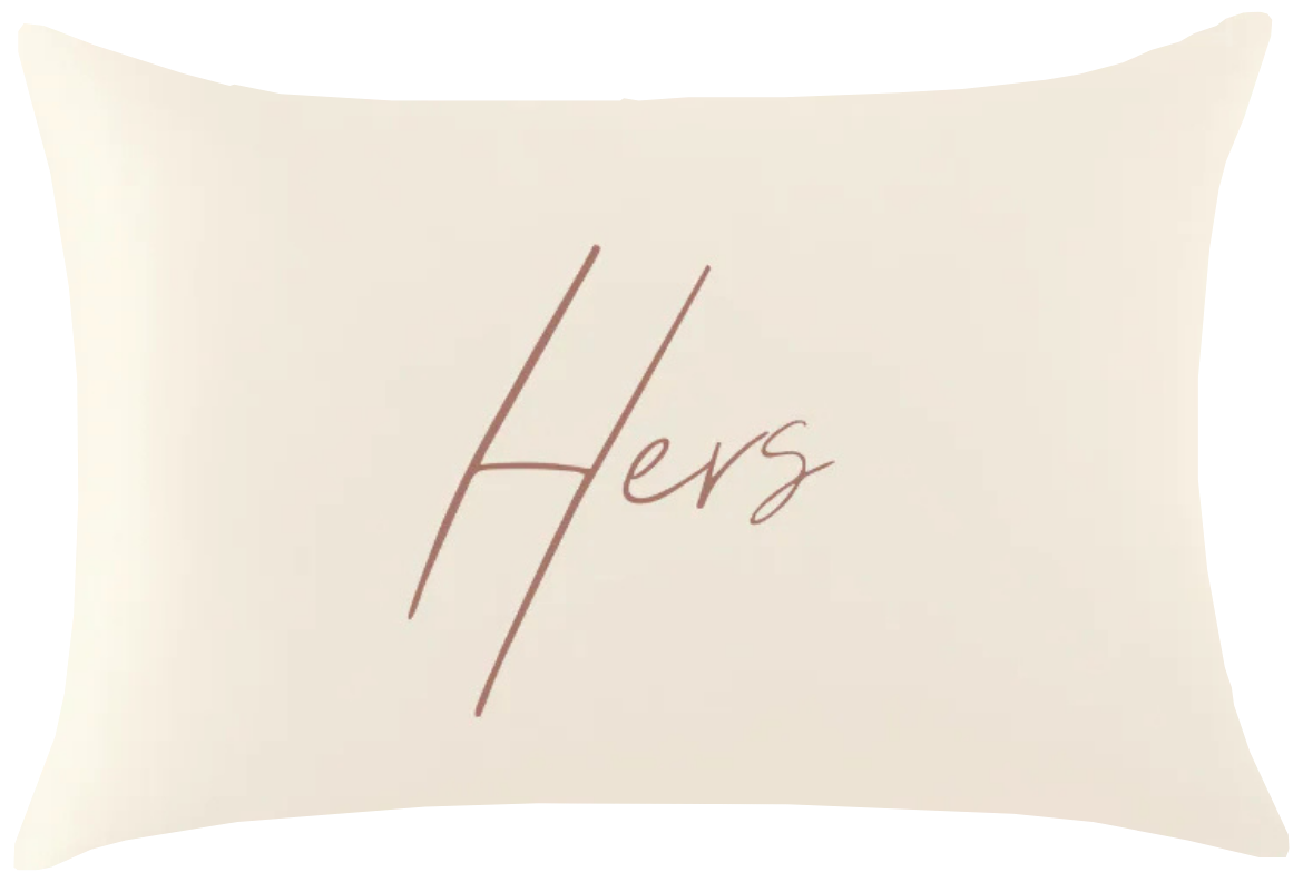 Hers Ivory Satin Pillowcase