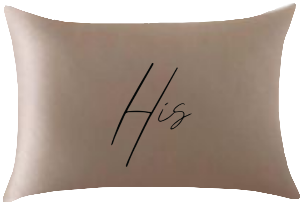Hers Taupe Satin Pillowcase