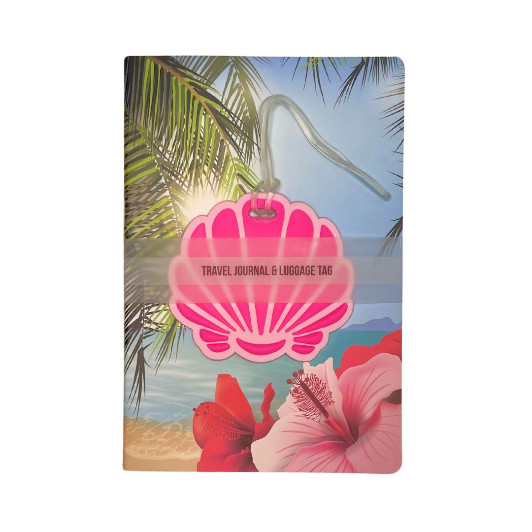 Tropical Shell Travel Journal & Luggage Tag Set