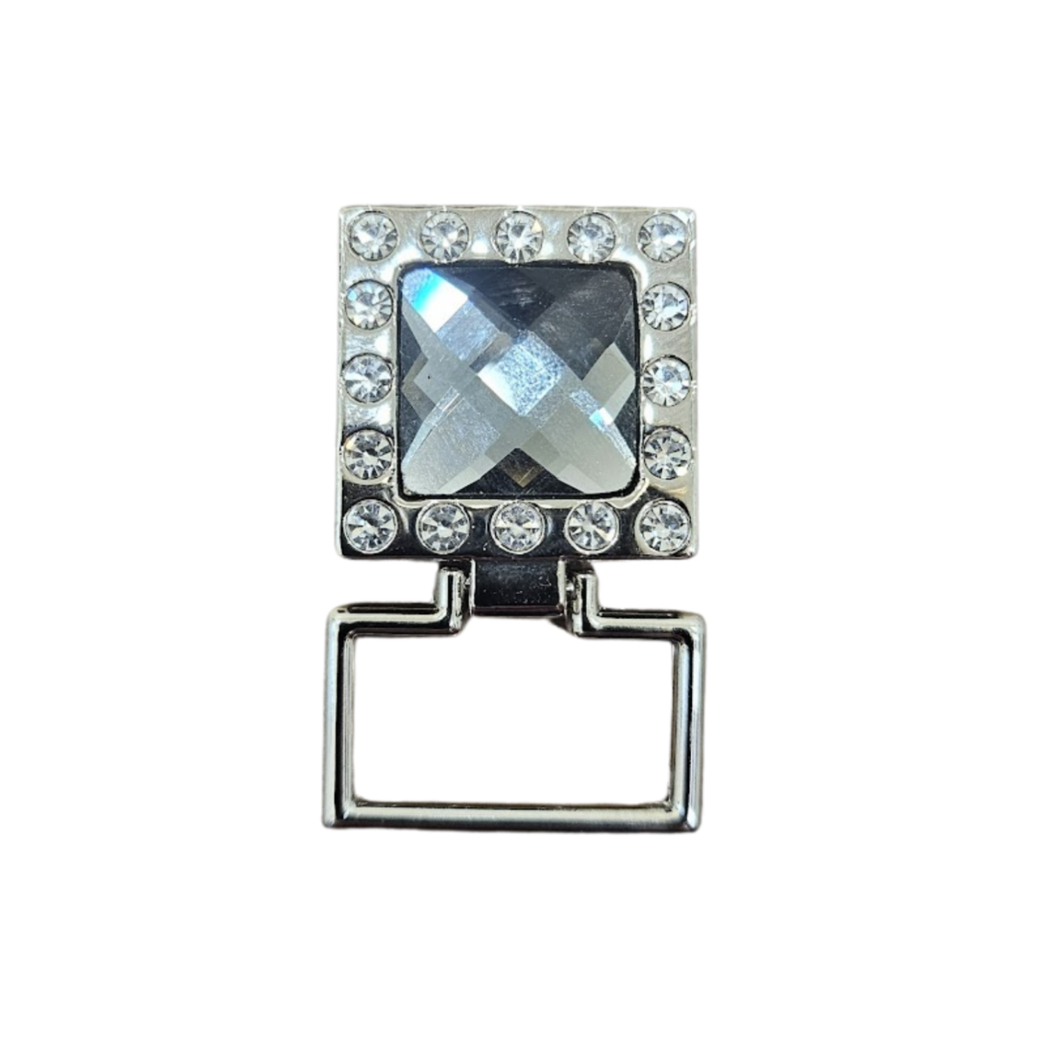 Charcoal bling eyeglass hanger with sparkling crystal accents