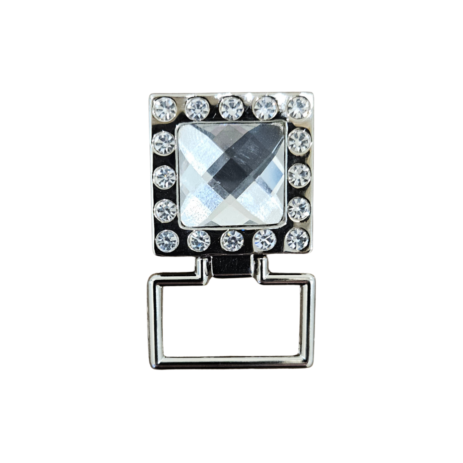 Clear bling eyeglass hanger with sparkling crystal accents